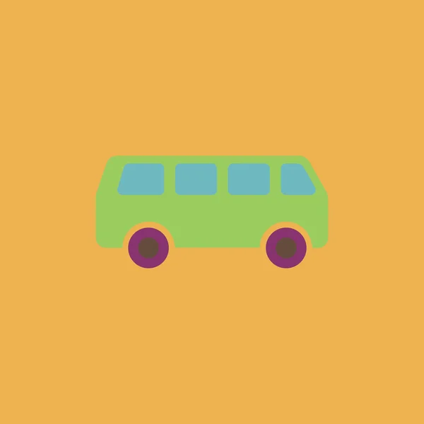 Minibus flat icon — Stock Vector