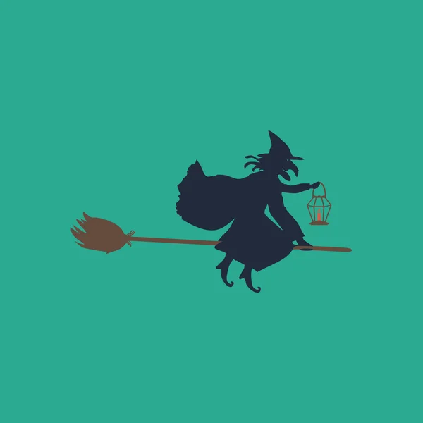 Bruja de Halloween. Silueta . — Vector de stock