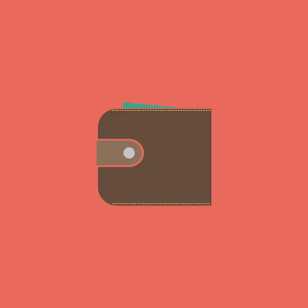 Monedero icono plano — Vector de stock