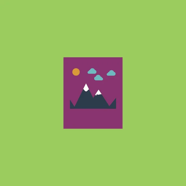 Ilustrasi vektor ikon gunung - Stok Vektor