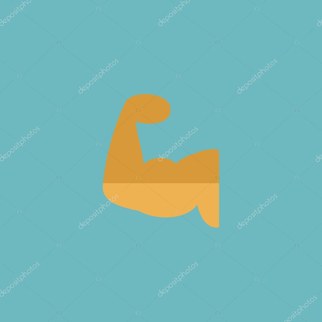 Fitness arm. Colorful vector icon. Simple retro color modern illustration pictogram. Collection concept symbol for infographic project and logo