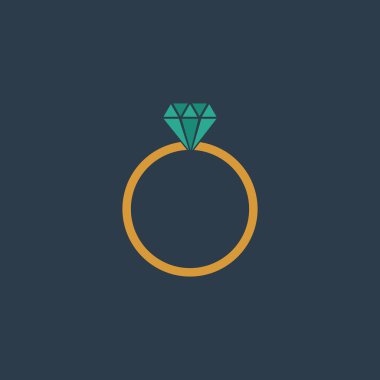 elmas nişan yüzüğü vektör simgesi