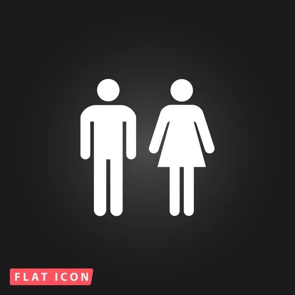 Man en vrouw eenvoudige pictogram — Stockvector