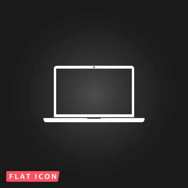 Platte laptopicoon — Stockvector