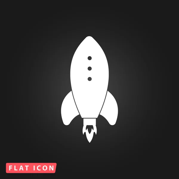 Rocket Icono plano — Vector de stock