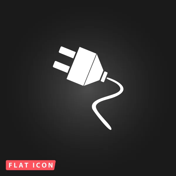 Vector elektrische plug web flat icon. — Stockvector