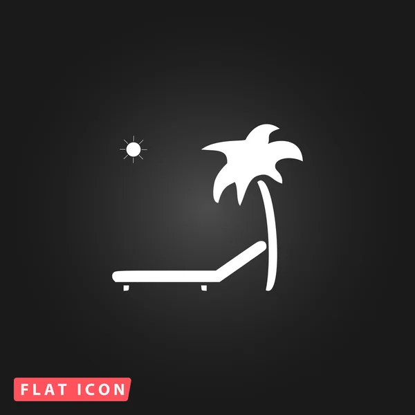 Playa del complejo tropical. Silla Sunbed - Vector icono aislado — Vector de stock