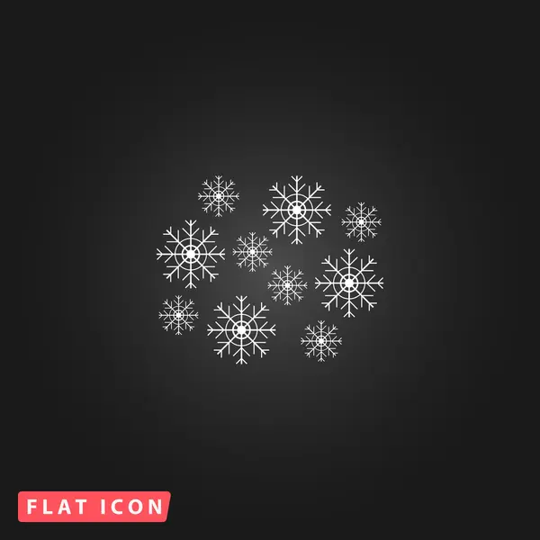 Flocons de neige icône plate — Image vectorielle