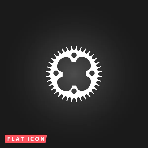 Bicycle sprocket flat icon — Stock Vector