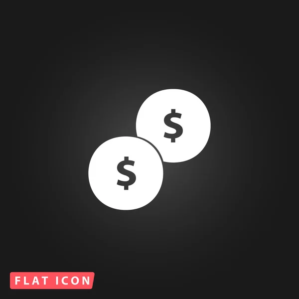 Icône de pièce d'argent Dollars - vecteur — Image vectorielle