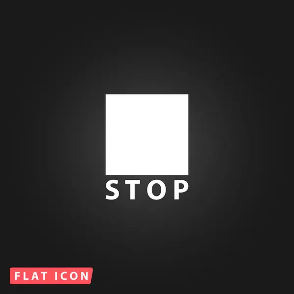 Stop-Taste Vektor-Symbol. flacher Designstil — Stockvektor