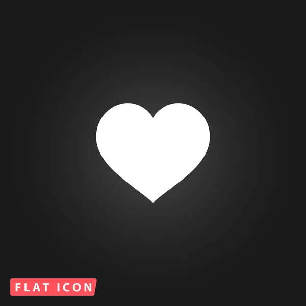 Platte hart-icoon. — Stockvector