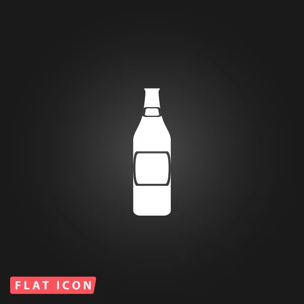 Bier fles platte pictogram — Stockvector