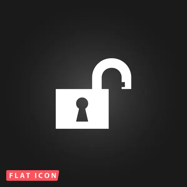 Illustration of Flat open padlock icon — Stock Vector