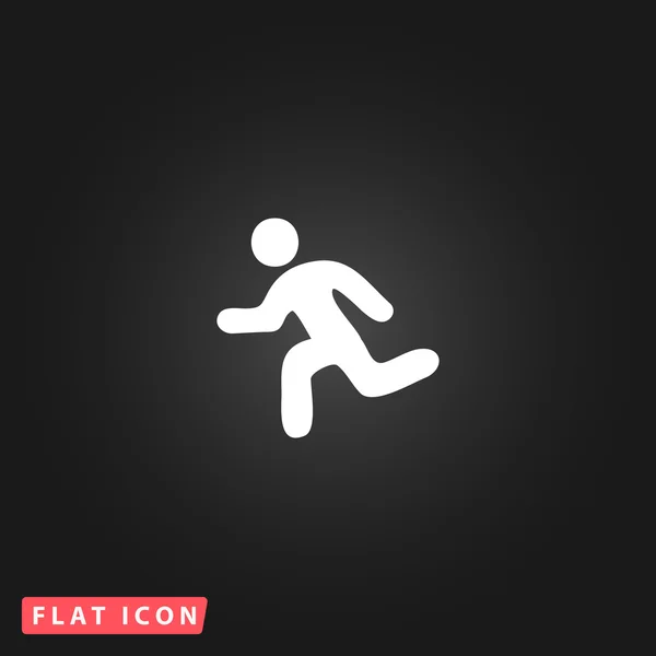 Correr icono plano — Vector de stock