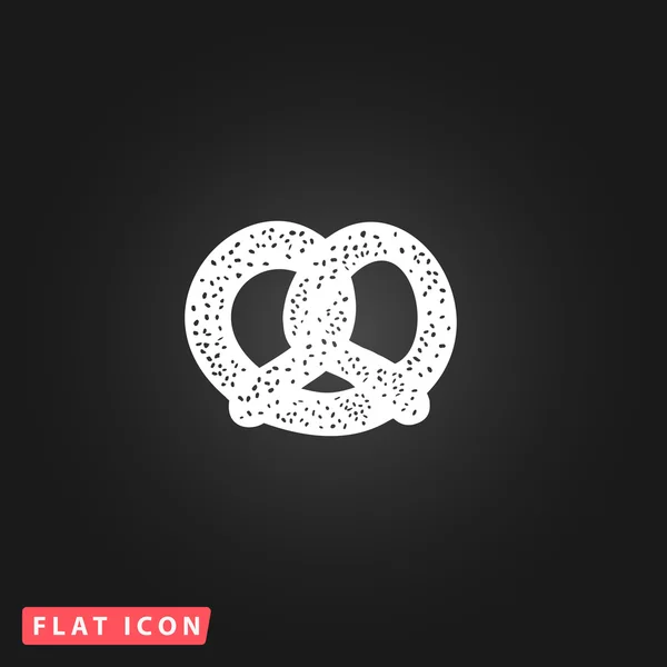 Pretzel icono plano — Vector de stock