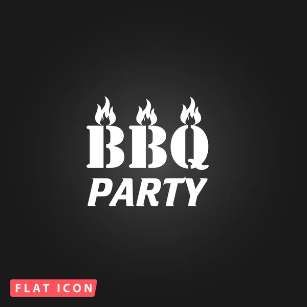 Flammendes BBQ Party Wort Design-Element. — Stockvektor