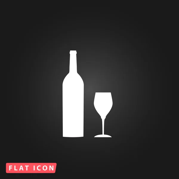 Bottiglia di vino e vetro — Vettoriale Stock