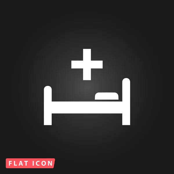 Ліжко та хрест у лікарні — стоковий вектор