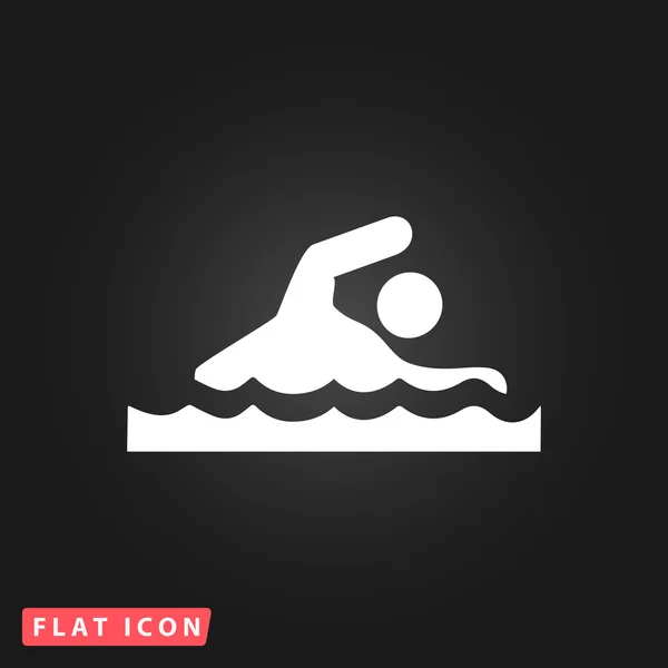 Nadando icono plano — Vector de stock