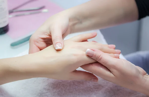 Woman Hands Receiving Hand Scrub Peeling Stock Photo 436761442