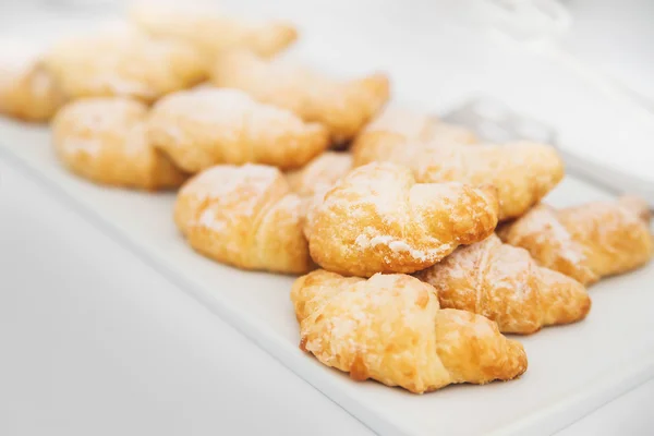 Food catering. Small croissants — Stock Photo, Image