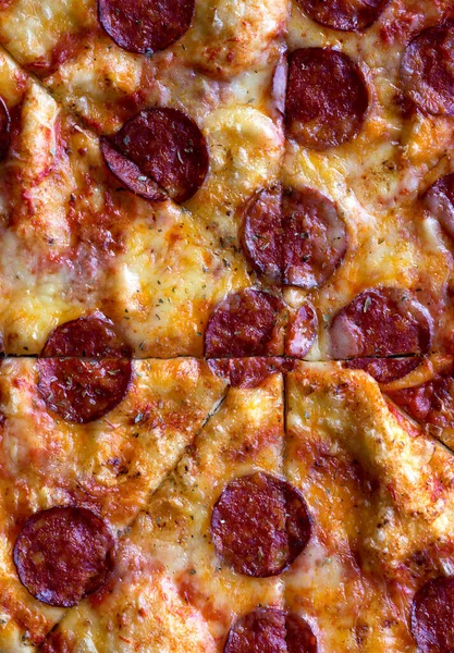 Pizza Bakgrunn Sett Ovenfra Flatt Dekke – stockfoto