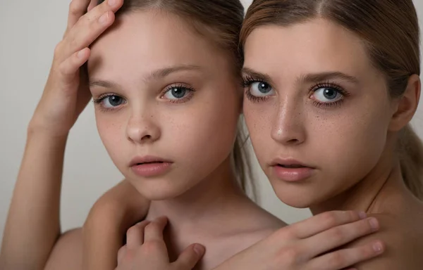 Beautiful Young Woman Fake Freckles Cute Teenage Girl Real Freckles — Stock Photo, Image