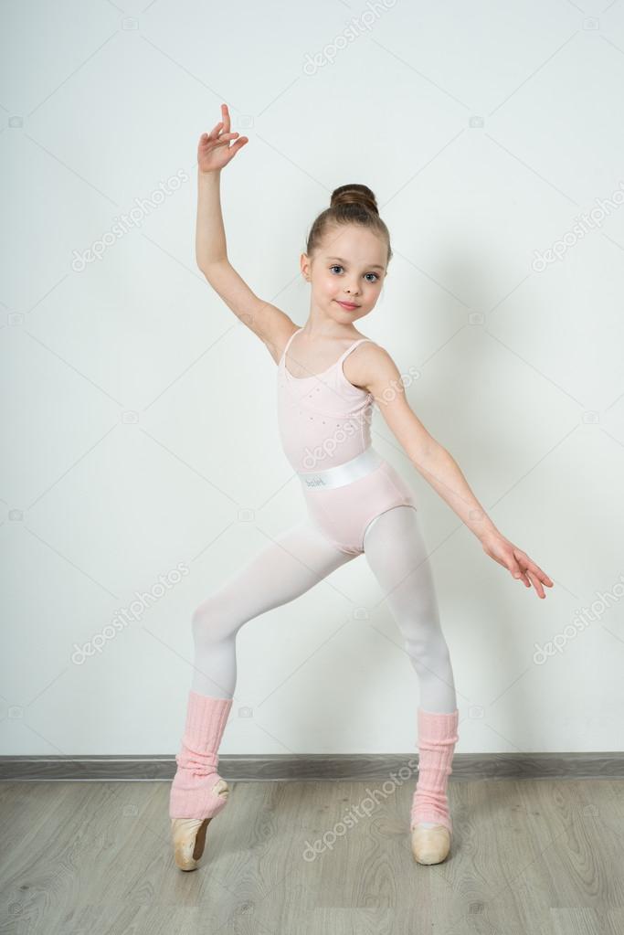 A little adorable young ballerina