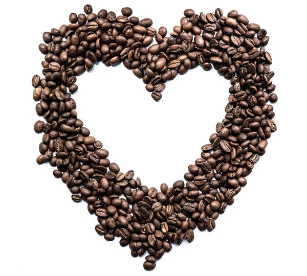 Corazón de granos de café — Foto de Stock