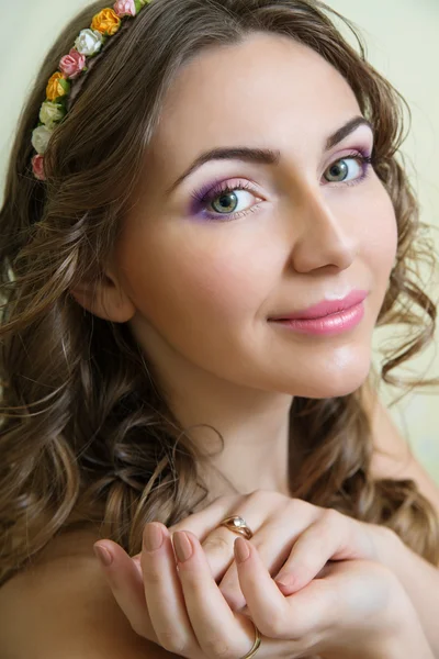 Retrato de la novia, maquillaje de boda — Foto de Stock