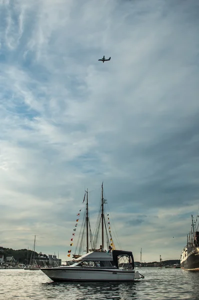 Pohled na lodi v Stavanger, Norsko — Stock fotografie