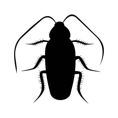 Hamamböceği silueti tasarımı. zararlı hayvan sembolü.