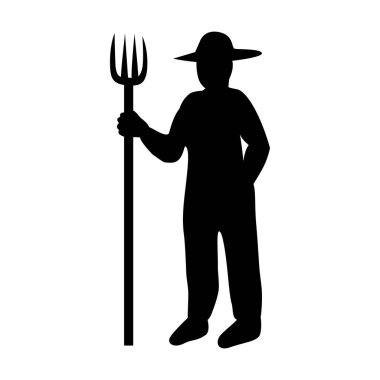 Çiftçi silueti Tutucu Pitchfork tasarımı.