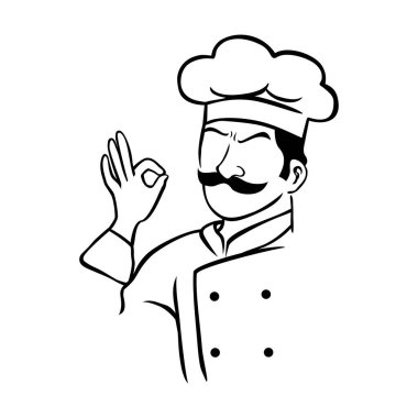 Şef logosu tasarımı. meslek simgesi ve simgesi.