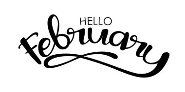 Merhaba Şubat yaratıcı tipografi tasarımı.