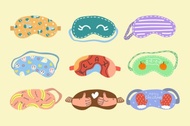 Modern baskılı Koca El göz maskesini çizdi. Düz Çizim.