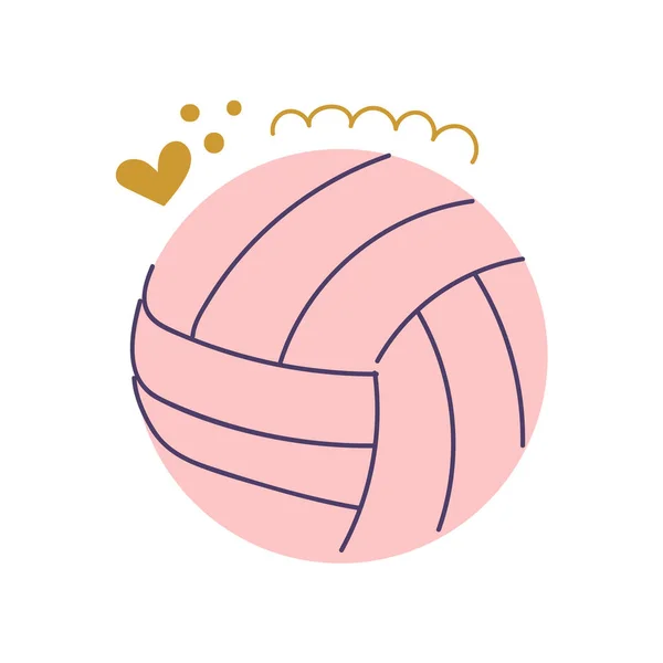 Handgezeichneter Volleyball Liebe Sport Konzept Flache Illustration Vektorgrafiken
