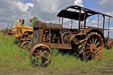 Old rusty Hart Parr tractor clipart