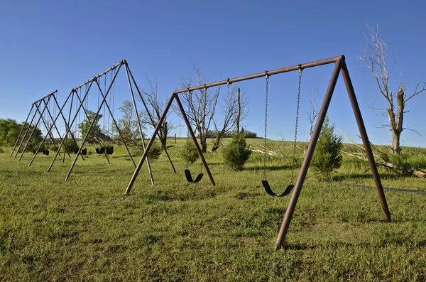 Old rural school slippery slide — Stock Photo, Image