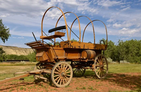 Preserved Covered Wagon Missing Only White Canvas Top — Stock Photo, Image