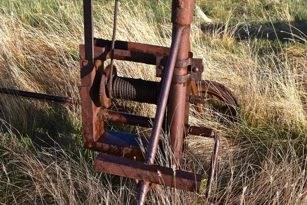 Close Van Een Oude Roestige Meid Kabel Schacht Van Een — Stockfoto