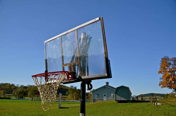 Basketball at Amish school playground — Stock Photo, Image