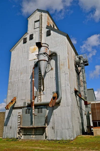 Old metal grain elevator Royalty Free Stock Images