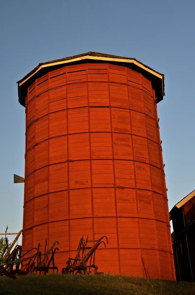 Houten rode staafkerk silo — Stockfoto