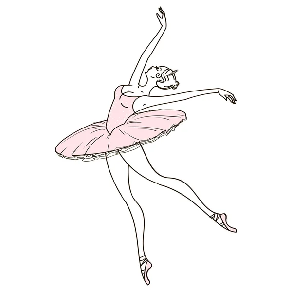 Schöne handgezeichnete Ballerina — Stockvektor