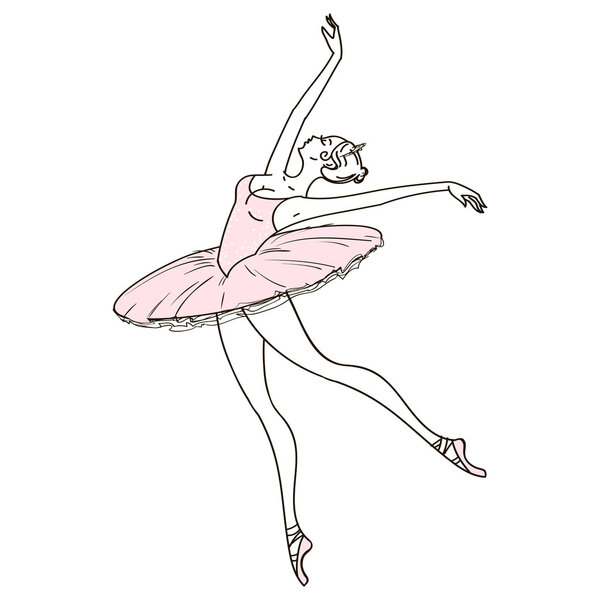 Beautiful hand drawn ballerina