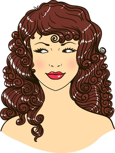 Vrouw met lang haar. — Stockvector