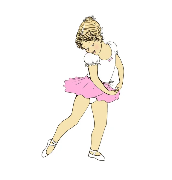 Küçük kız balerin — Stok Vektör