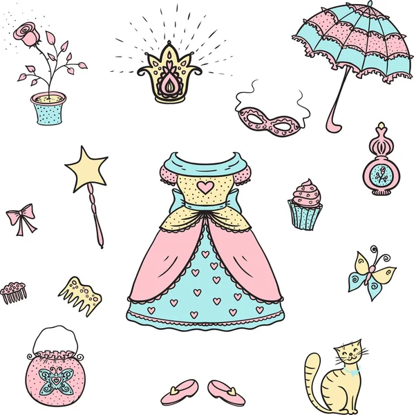 Cute toys for a princess — Stock Vector